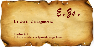 Erdei Zsigmond névjegykártya